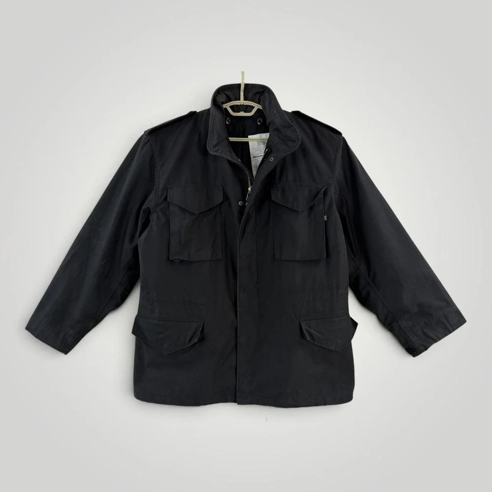 Alpha Industries Field Jacket Men's Large Regular Black Military Cold Weather